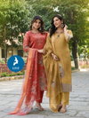 Blueberry By Kaya Shimmer Butti Kurti With Bottom Dupatta Wholesalers In Surat